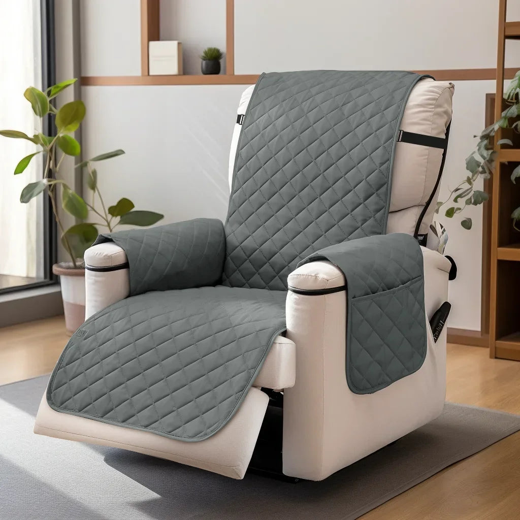 Recliner Sofa Covers Waterproof Sofa Slipcovers Non Slip Cover for Kids/Dogs/Pet Washable Furniture Protector with Elastic Strap