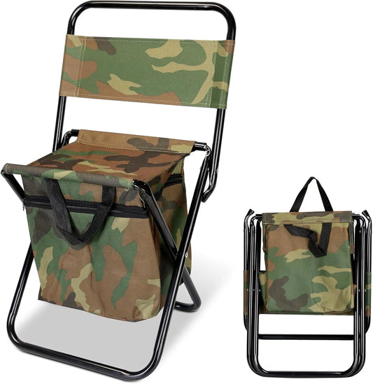 Portable Foldable Fishing Chair Featuring Integrated Cooler Bag