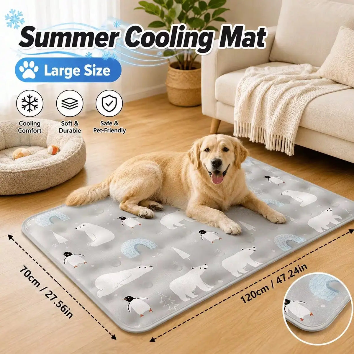 Premium Water Filled Pet Cooling Mat For Dogs And Cats