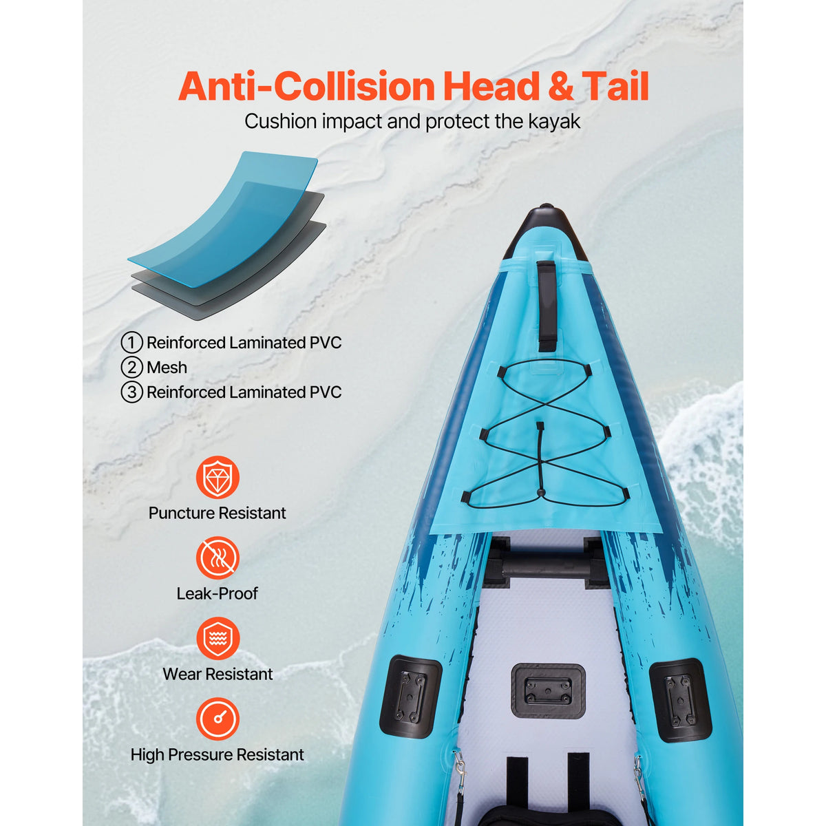 Two Person Inflatable Recreational Kayak With Padded Seats