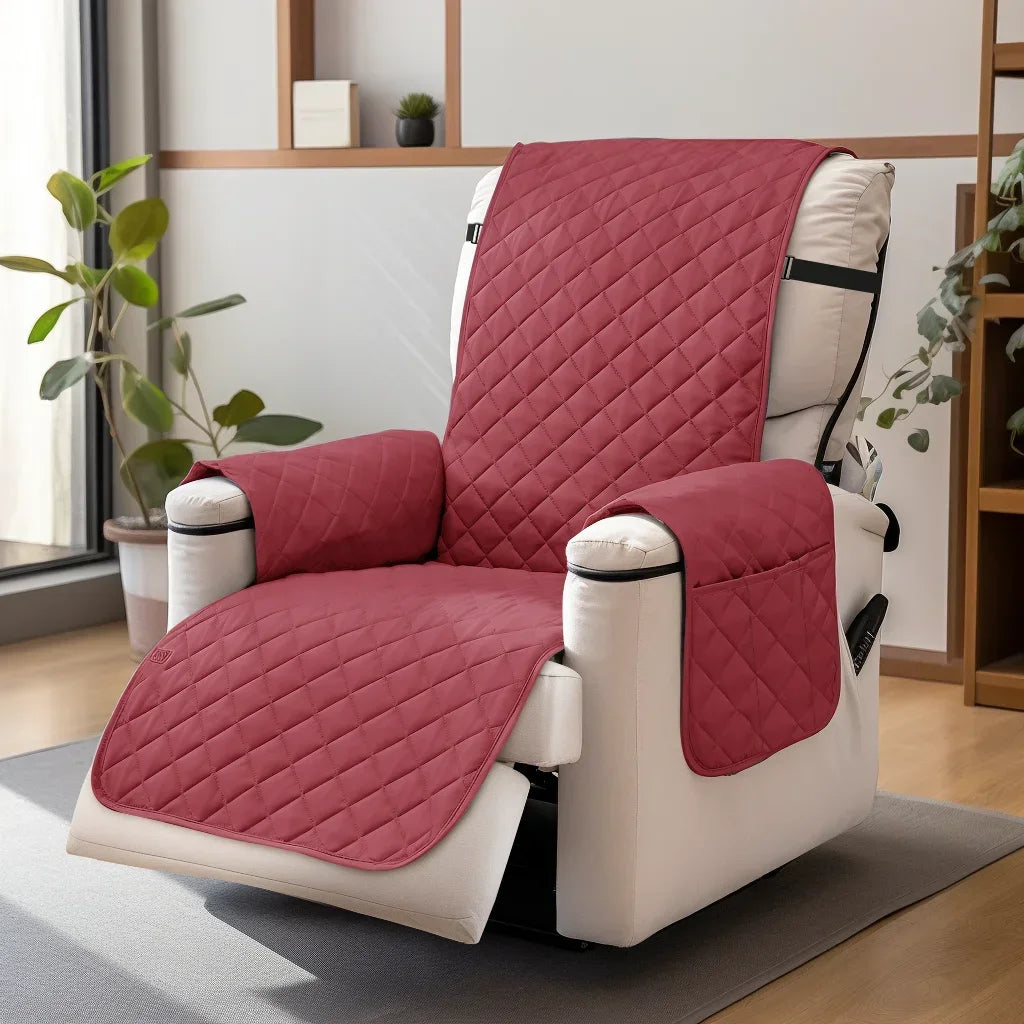 Recliner Sofa Covers Waterproof Sofa Slipcovers Non Slip Cover for Kids/Dogs/Pet Washable Furniture Protector with Elastic Strap