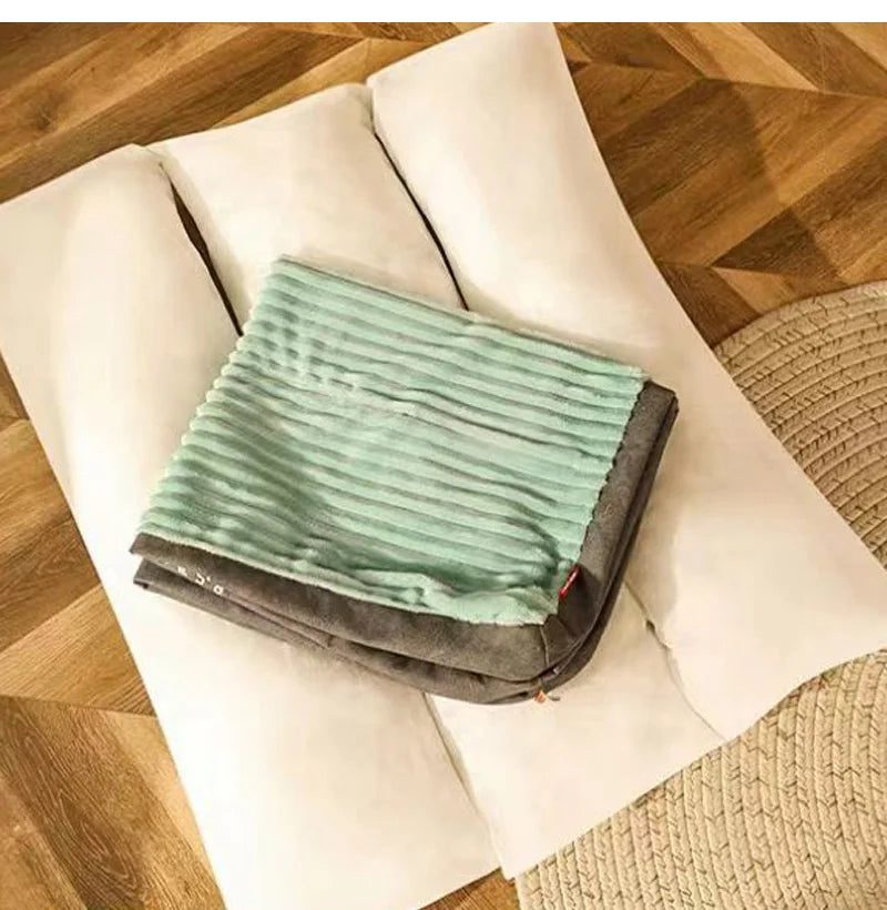 Large Dog Bed Soft Thicken Corduroy Pet Sleeping Mat Non-slip Oversize Pet Kennel Detachable Cats Dogs Sofa Pet Supplies