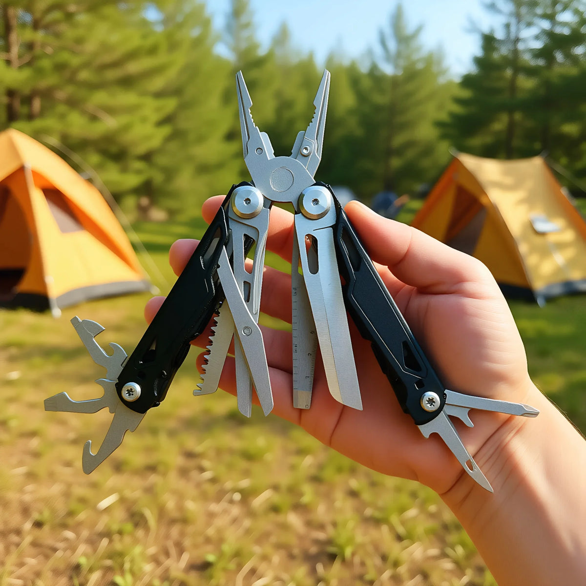 Stainless Steel Multitool Pliers With Screwdriver And Saw For Camping