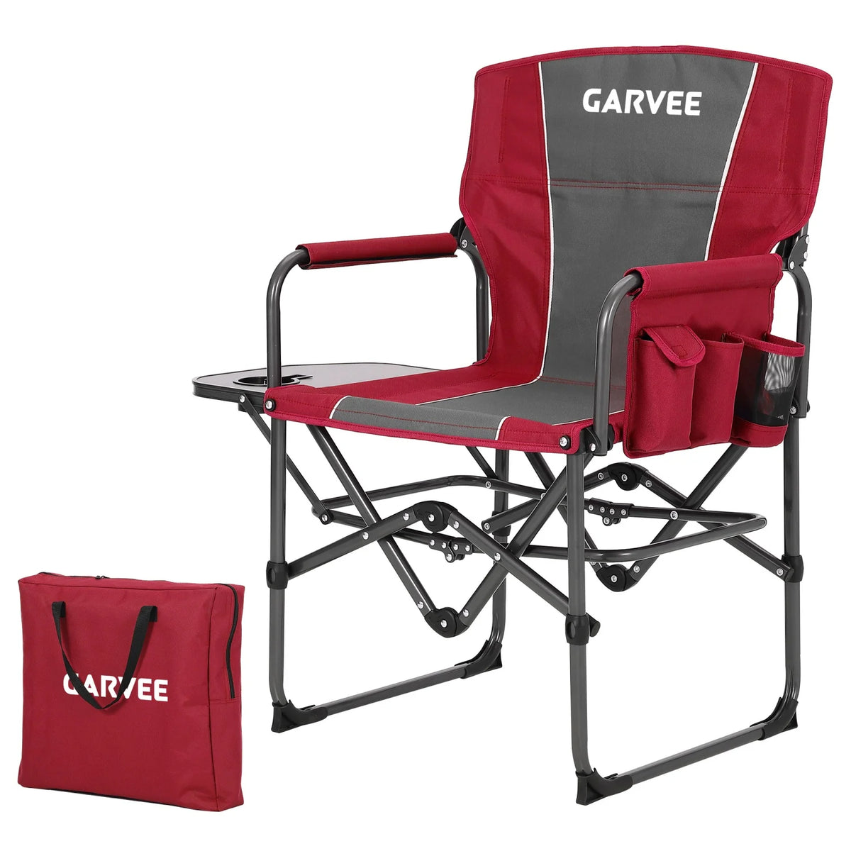 HiMiss Heavy Duty Portable Camping Director Chair With Cup Holder