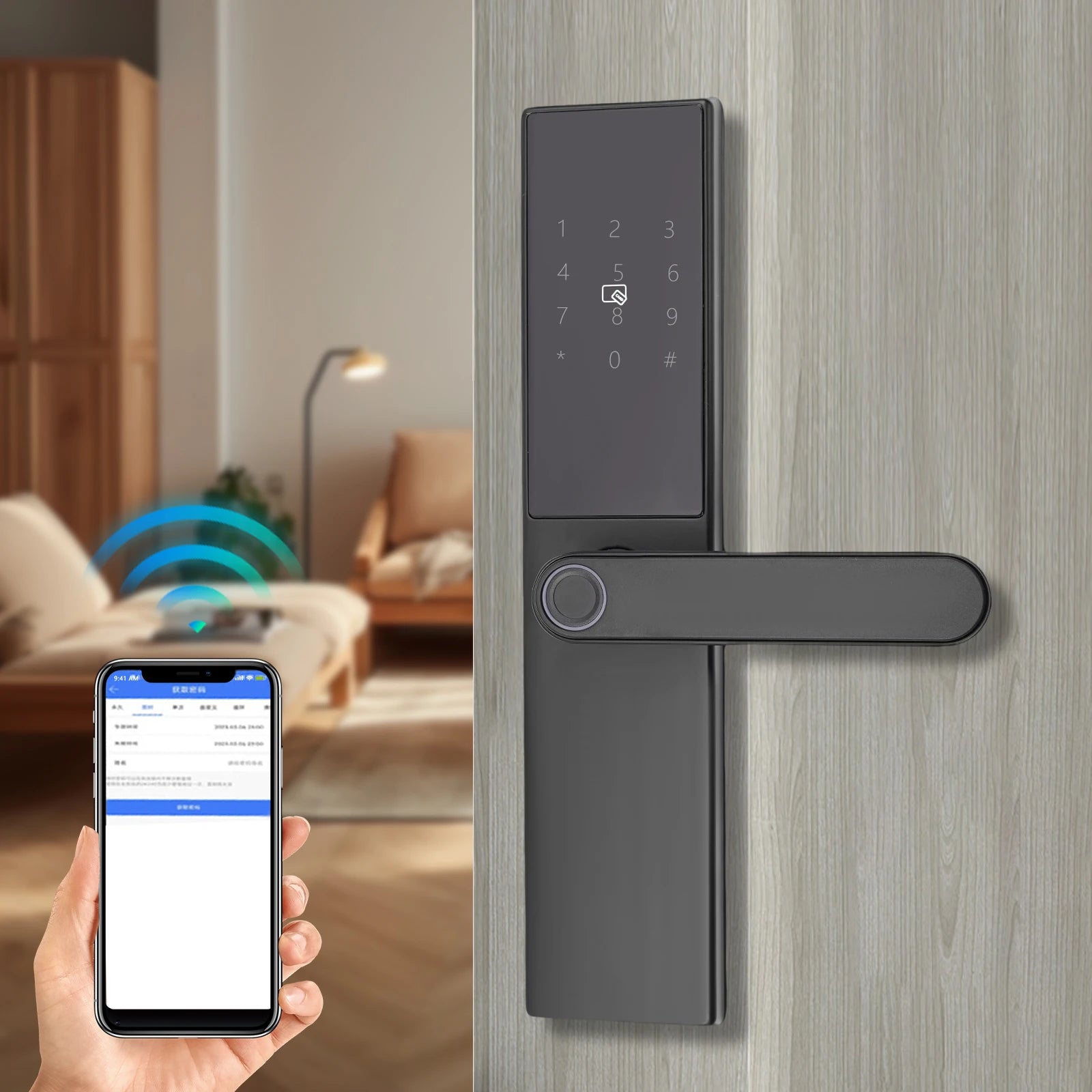 Smart Door Lock Fingerprint Password Entrance Digital Keypad Door Lock for Home Room Keyless Door Lock