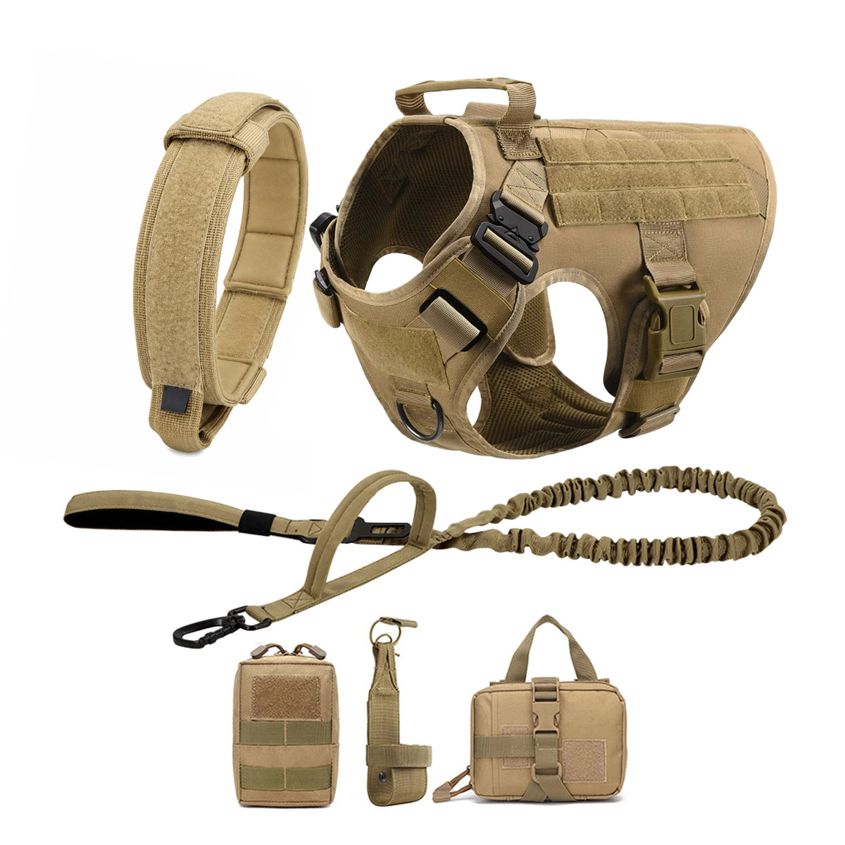 Petavel Tactical Dog Harness Molle Pouches For Active German Shepherds