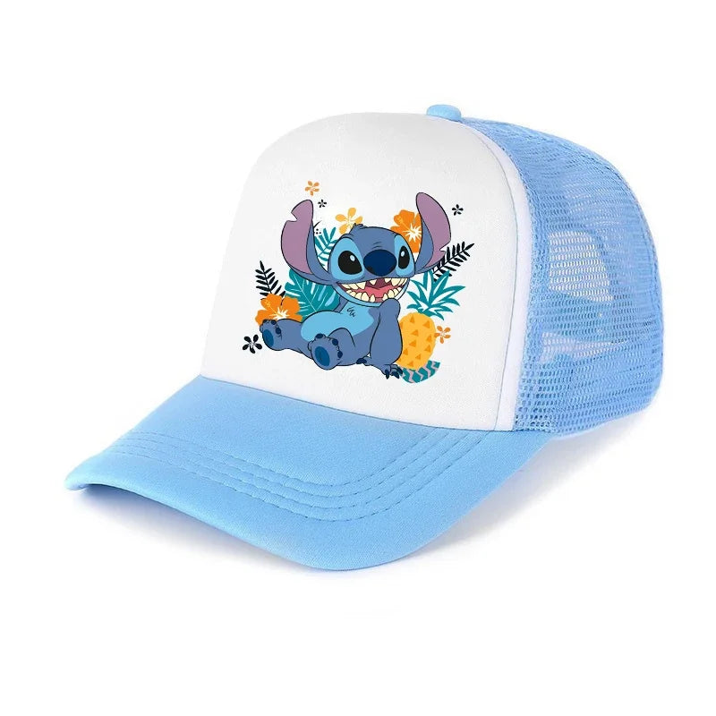 Stitch & Angel Mesh Sun Hat, Adjustable Summer Sun Protection Baseball Cap, Breathable Outdoor Sports Hat For Boys And Girls