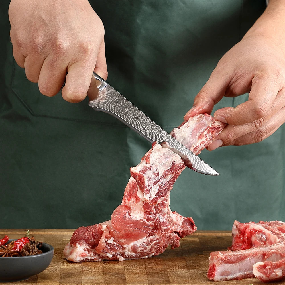 Sunnecko Premium Damascus Steel Boning Fillet Kitchen Knife