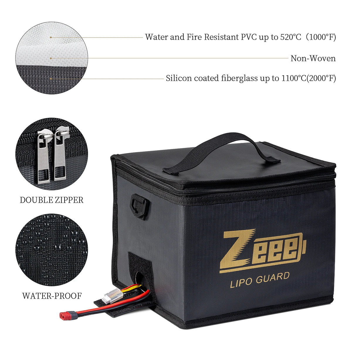 Zeee Fireproof Lipo Battery Safety Storage Bag For Rc Cars