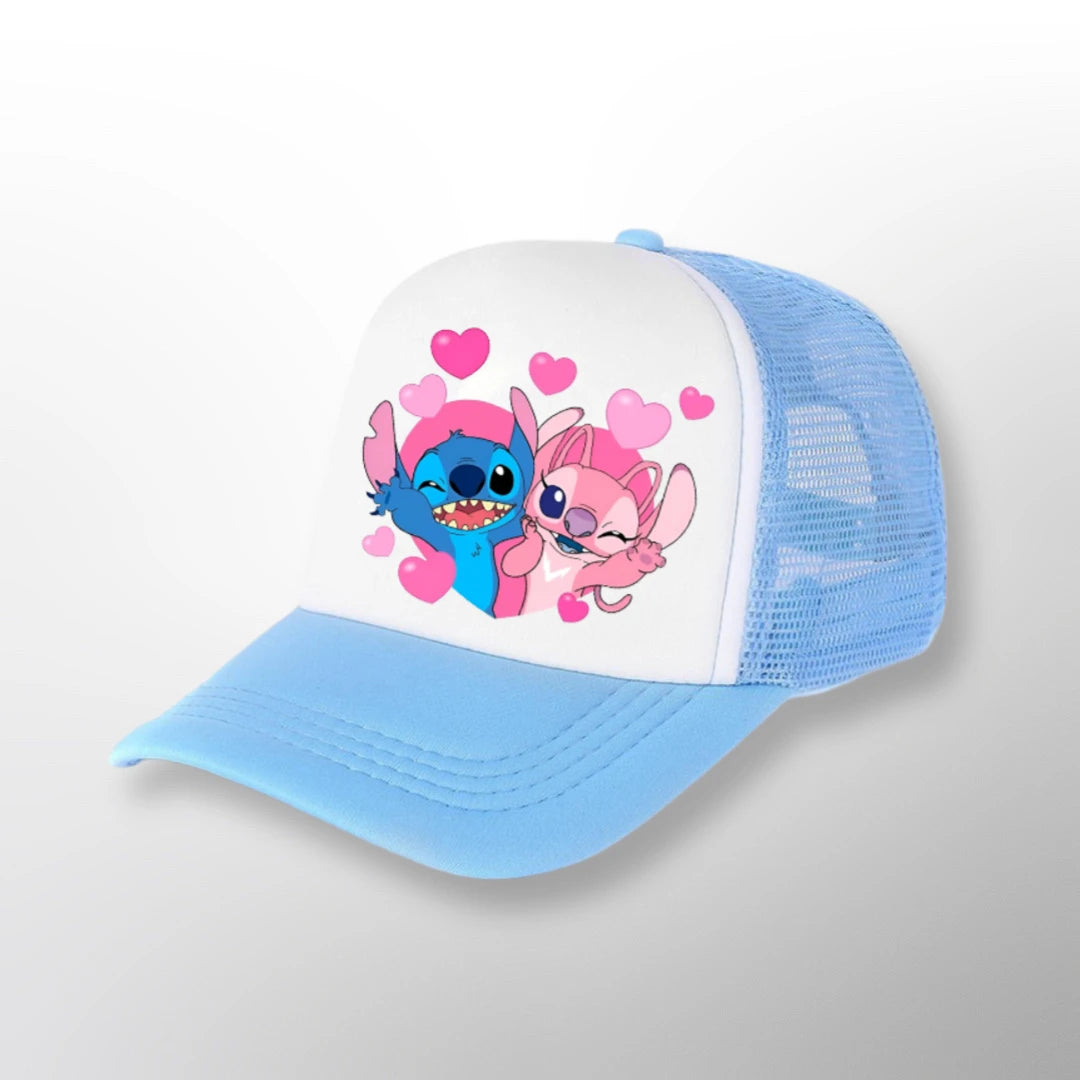 Stitch & Angel Mesh Sun Hat, Adjustable Summer Sun Protection Baseball Cap, Breathable Outdoor Sports Hat For Boys And Girls