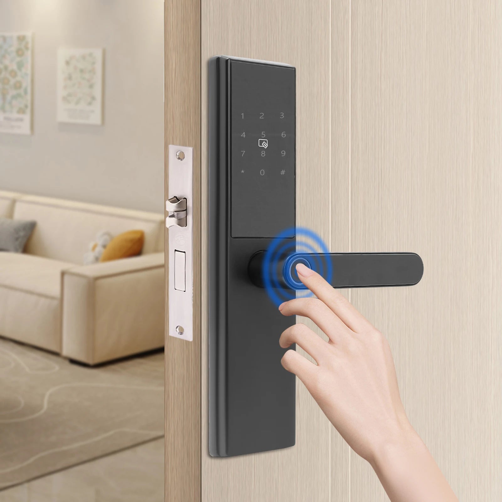 Smart Door Lock Fingerprint Password Entrance Digital Keypad Door Lock for Home Room Keyless Door Lock