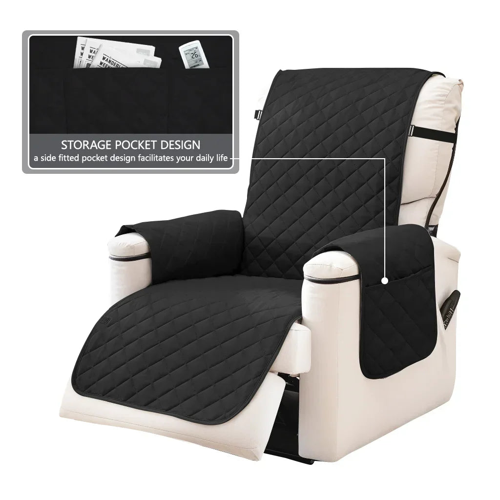 Recliner Sofa Covers Waterproof Sofa Slipcovers Non Slip Cover for Kids/Dogs/Pet Washable Furniture Protector with Elastic Strap