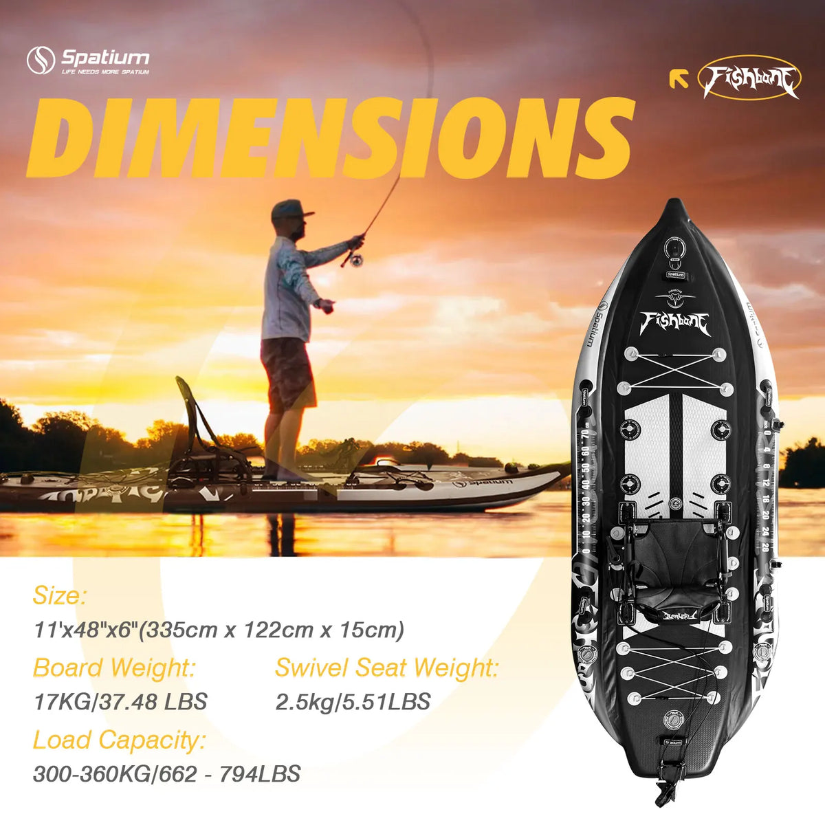 Spatium Inflatable Fishing Paddle Board With Motor And Accessories