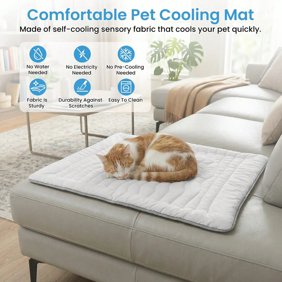 Durable Non Slip Cooling Pet Bed Washable Self Cooling Pad