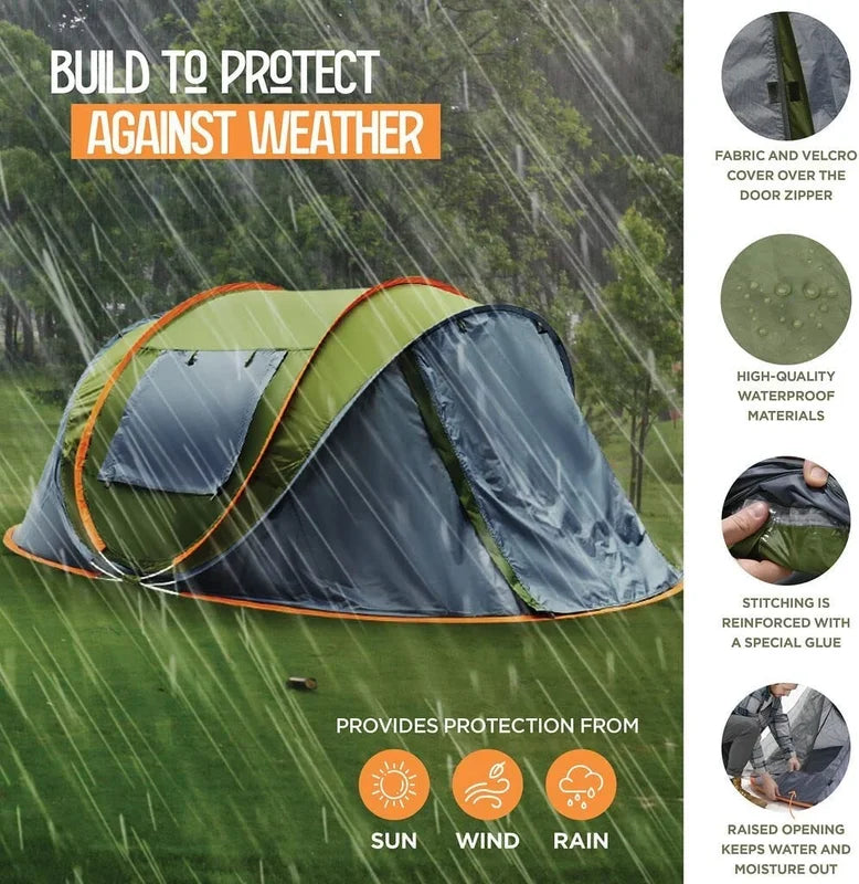 Maple99 4 Person Easy Pop Up Waterproof Camping Tent
