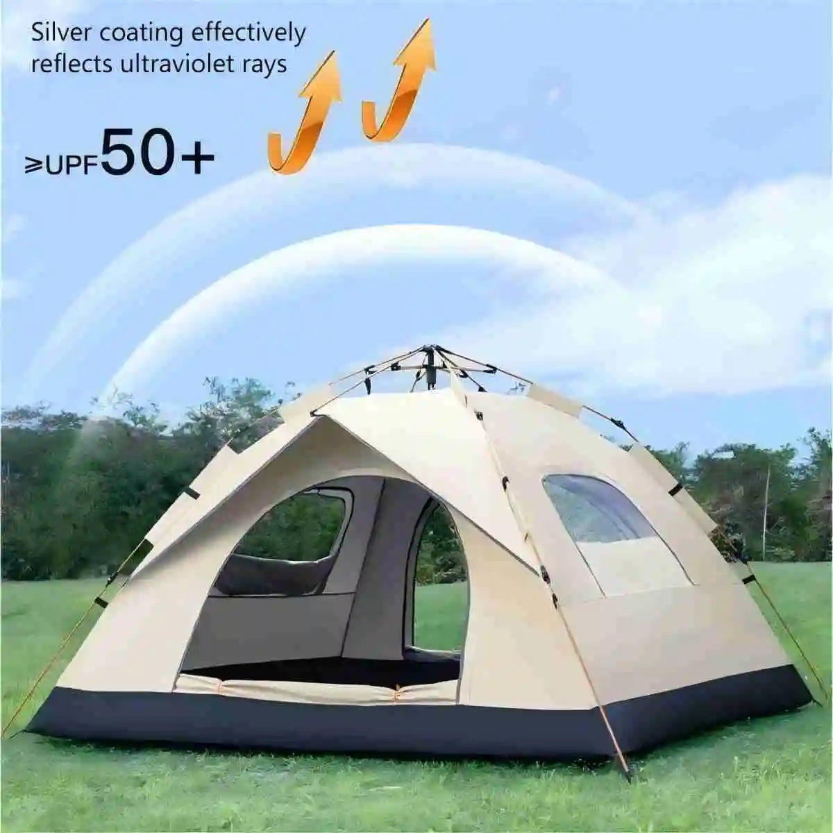 Pakicetus Automatic Camping Tent Two Doors And Two Windows