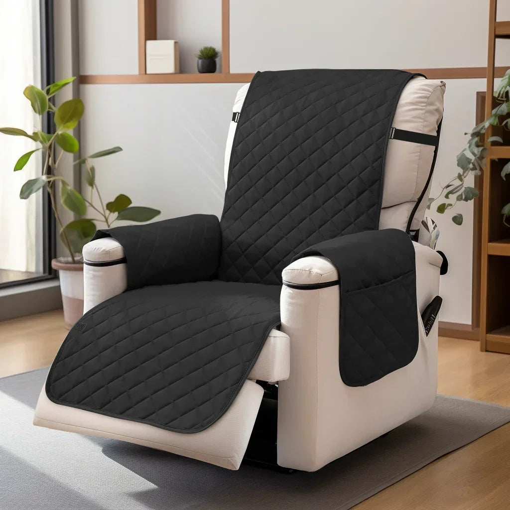Recliner Sofa Covers Waterproof Sofa Slipcovers Non Slip Cover for Kids/Dogs/Pet Washable Furniture Protector with Elastic Strap