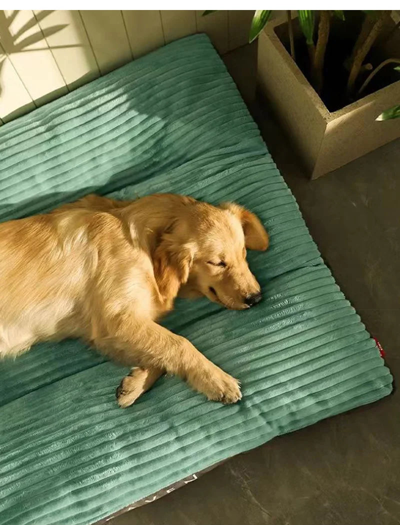 Large Dog Bed Soft Thicken Corduroy Pet Sleeping Mat Non-slip Oversize Pet Kennel Detachable Cats Dogs Sofa Pet Supplies
